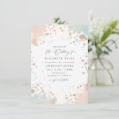 Invitation Mariage avec éclaboussures de peinture Rose Gold e (Debout devant)