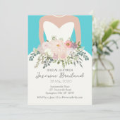 Invitation Mariage avec Fête des mariées de bouquet floral (Debout devant)