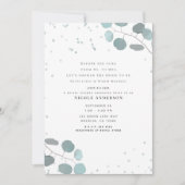 Invitation Mariage avec feuilles d'eucalyptus vert (Devant)