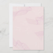 Invitation Mariage avec fleurs d'aquarelle rose, cadre or (Dos)