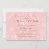 Invitation Mariage avec flocons de neige roses et blancs (Devant)