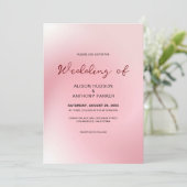 Invitation Mariage avec Fond Ombré Rose (Debout devant)