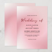 Invitation Mariage avec Fond Ombré Rose (Devant / Derrière)