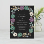 Invitation Mariage avec Guirlande d'Améthyste Noire (Debout devant)