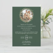 Invitation Mariage avec mariage photo vert enfant (Debout devant)