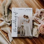 Invitation Mariage avec photo d'arc de script vertical