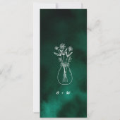 Invitation Mariage avec places réservées vert émeraude (Dos)