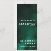 Invitation Mariage avec places réservées vert émeraude (Devant)
