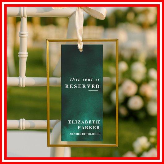 Invitation Mariage avec places réservées vert émeraude