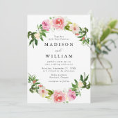 Invitation Mariage avec Projection Florale Rose Tendre (Debout devant)