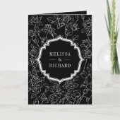 Invitation Mariage avec QR Code Catholique Noir Victorien (Devant)