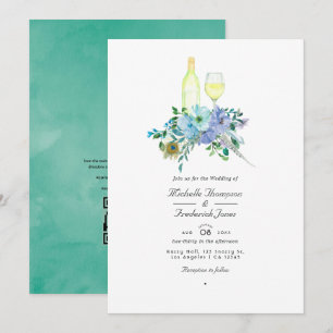 Invitation Mariage avec QR Code de Dégustation de Vin Bohème
