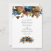 Invitation Mariage avec QR Code RSVP Fleurs Gingembre et Mari (Devant)