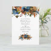Invitation Mariage avec QR Code RSVP Fleurs Gingembre et Mari (Debout devant)