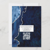 Invitation Mariage avec QR Code RSVP Navy et Agate Argentée (Dos)