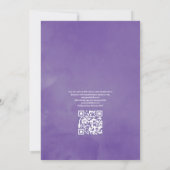Invitation Mariage avec réponse QR Code Fleur Violet Poussiér (Dos)