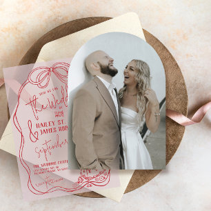 Invitation Mariage avec sous-couche photo d'arche dessinée à 