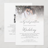 Invitation Mariage avec superposition de photo et code QR en  (Devant / Derrière)