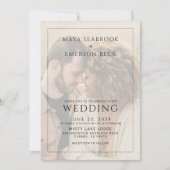 Invitation Mariage avec superposition de photo rustique moder (Devant)