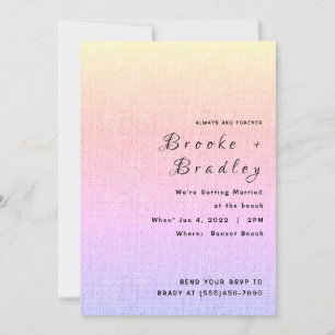 Invitation Mariage avec un Dégradé de Coucher de Soleil Paste