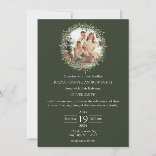 Invitation Mariage avec un enfant mariage décembre (Devant)