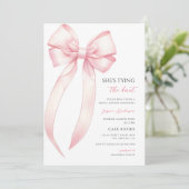 Invitation Mariage avec un Nœud Rose (Debout devant)