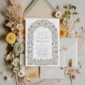 Invitation Mariage avec une Arche Fleurie d'Hydrangeas Bleu P