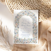 Invitation Mariage avec une Arche Fleurie d'Hydrangeas Bleu P