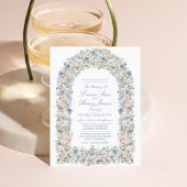 Invitation Mariage avec une Arche Fleurie d'Hydrangeas Bleu P