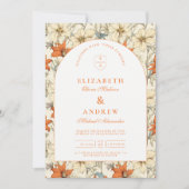 Invitation Mariage avec une Arche Florale d'Automne (Devant)