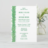 Invitation Mariage avec une bordure botanique verte chic (Debout devant)