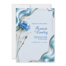 Mariage avec une bordure de marbre et bleuet