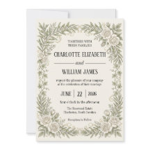 Mariage avec une bordure de rose olivâtre ivoire