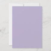 Invitation Mariage avec une bordure florale lavande (Dos)