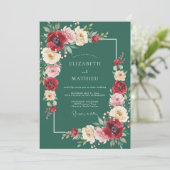 Invitation Mariage avec une touche de prune profonde peinte (Debout devant)