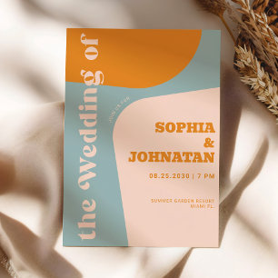 Invitation Mariage avec une typographie audacieuse et colorée
