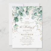 Invitation Mariage avec verdure d'eucalyptus (Devant)