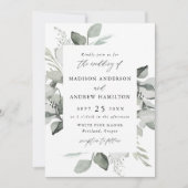 Invitation Mariage avec verdure d'eucalyptus (Devant)