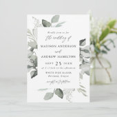 Invitation Mariage avec verdure d'eucalyptus (Debout devant)