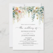 Invitation Mariage avec verdure d'eucalyptus (Devant)