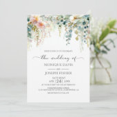 Invitation Mariage avec verdure d'eucalyptus (Debout devant)