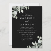 Invitation Mariage avec verdure d'eucalyptus (Devant)