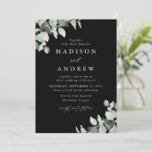 Invitation Mariage avec verdure d'eucalyptus (Debout devant)
