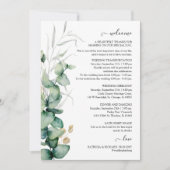 Invitation Mariage avec verdure d'eucalyptus : itinéraire et (Devant)