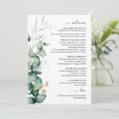 Invitation Mariage avec verdure d'eucalyptus : itinéraire et  (Debout devant)