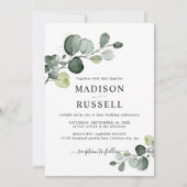 Invitation Mariage avec verdure éclaboussée d'or d'eucalyptus (Devant)