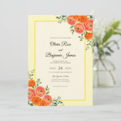 Invitation Mariage avec Vigne Orange Clair (Debout devant)