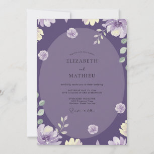Invitation Mariage avec Vigne Pourpre Profonde