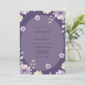 Invitation Mariage avec Vigne Pourpre Profonde (Debout devant)