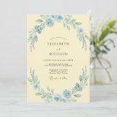 Invitation Mariage Azur Bloom Beurre (Debout devant)